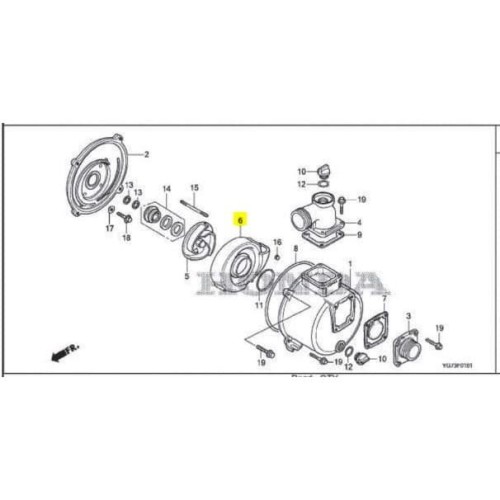 Honda WB/WL 20 Pompa Air Case Volute