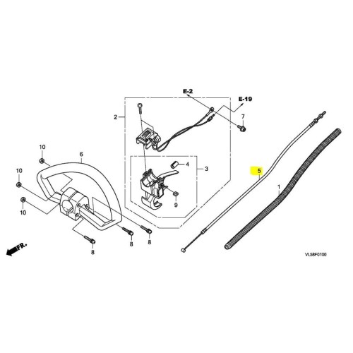 Honda UMR 435T Brush Cutter Cable Comp Throttle