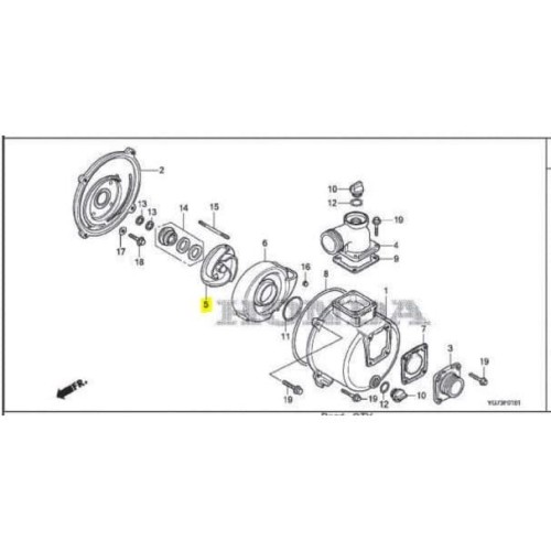 Honda WB/WL 30 Pompa Air Impeller