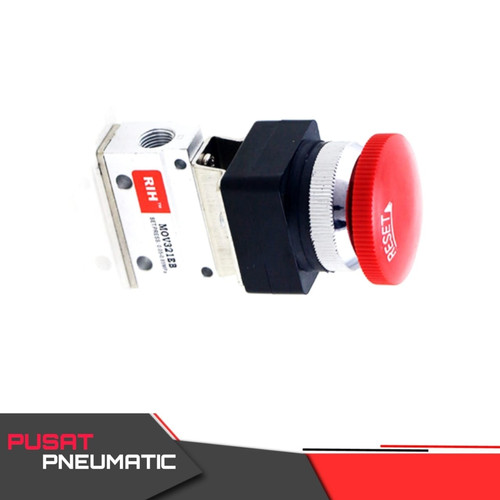 MECHANICAL VALVE PUSH BUTTON WITH LOCK 2 LOBANG 2/2 DRAT 1/8"