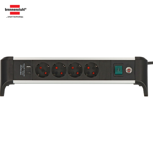Stop Kontak Kabel Extension Terminal Listrik 4 Lubang Brennenstuhl ALU Office Line 4 Socket 1,8m + USB Power / Colokan Listrik Kabel Ekstensi 1.8 Meter Switch On Off - 1391040420