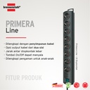 Stop Kontak Kabel Extension Terminal Listrik 8 Lubang Brennenstuhl PRIMERA LINE dengan kabel 2m dan Switch