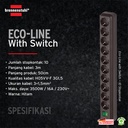 Stop Kontak Kabel Extension Colokan Terminal Listrik 10 Lubang Brennenstuhl Eco-line dengan kabel 3m dan Switch 9123020017