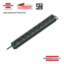 Primera-Line extension socket 8-way black 2m 1153300128-1508533