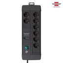 Stop Kontak Kabel Extension Terminal Listrik 8 Lubang Brennenstuhl Premium Line 60.000A extension lead with surge protection (anti petir) 8 socket Hitam 3m / Colokan Listrik Kabel Ekstensi 3 Meter - 1256000678