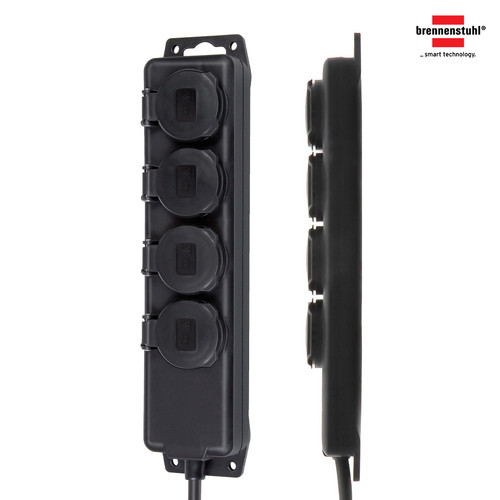 Stop Kontak Kabel Ekstensi Colokan Terminal Listrik Brennenstuhl Cable Extension Outdoor IP44 dengan Tutup Pelindung, Panjang Kabel 2m, 4-Lubang (1159960) dan 6-Lubang (1159970) - 4 Lubang