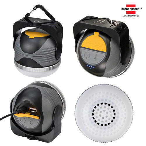 Lampu Senter Camping Outdoor Brennenstuhl LED OLI 310 AB IP44 dengan Speaker Bluetooth dengan Gantungan dan Magnet - 1171640