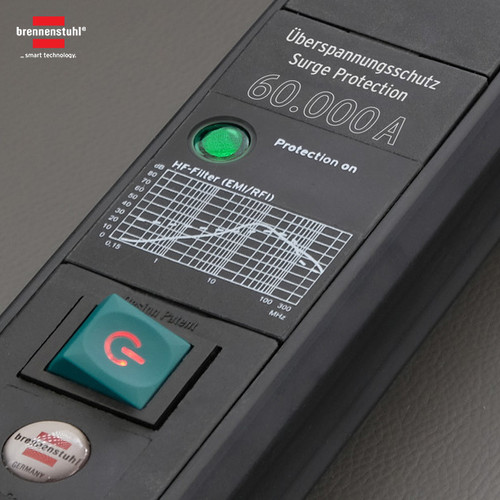Stop Kontak Kabel Extension Terminal Listrik 6 Lubang Brennenstuhl Premium Line power strip 6 Socket 3m with surge protection anti petir 60000A / Colokan Listrik Kabel Ekstensi 3 Meter dengan Switch On Off