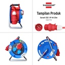Kabel Rol 3 Lubang Brennenstuhl Cable Reel Garant 25m 3 Socket CEE 1 IP44 / Colokan Terminal Listrik dengan Kabel Gulung 25 Meter - 1182770 Red