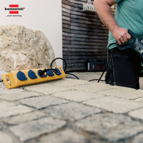 Stop Kontak Kabel Extension Terminal Listrik 5 Lubang Brennenstuhl Super Solid SL554 DE FI 5 Socket 5m IP54 Outdoor / Colokan Listrik Kabel Ekstensi 5 Meter dengan Switch On Off -900805