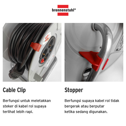 Kabel Rol 4 Lubang Brennenstuhl Cable Reel AK 260 40m / Colokan Listrik 4 Socket dengan Kabel Gulung 40 Meter - 1098068001