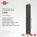 Stop Kontak Kabel Extension Terminal Listrik 8 Lubang Brennenstuhl PRIMERA LINE dengan kabel 2m dan Switch