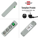Brennenstuhl Eco-Line Stop Kontak dengan Switch 3-Soket Abu-Abu 1,5m