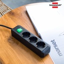 Brennenstuhl Eco-Line Stop Kontak dengan Switch 3-Soket Hitam 1,5m