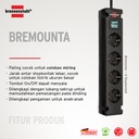 Stop Kontak Kabel Extension Terminal Colokan Listrik 4 Lubang Brennenstuhl Bremounta dengan kabel 1,5m dan Switch 1150650114