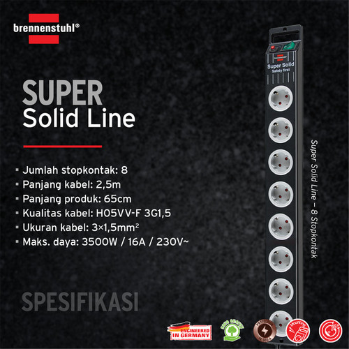 Brennenstuhl Super-Solid Line 8-way 2,5m 1153380118-1508530