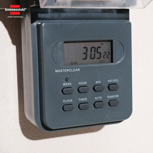 Stop Kontak Timer Terminal Colokan Listrik 1 Lubang Brennenstuhl Digital 7 Day Weekly Timer IP44 - Timer Digital Outdoor 1506706