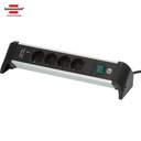 Stop Kontak Kabel Extension Terminal Listrik 4 Lubang Brennenstuhl ALU Office Line 4 Socket 1,8m + USB Power / Colokan Listrik Kabel Ekstensi 1.8 Meter Switch On Off - 1391040420