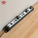 Stop Kontak Kabel Extension Terminal Listrik 5 Lubang Premium Line Technics extension 5 Socket Hitam-Abu 3m / Colokan Listrik Kabel Ekstensi 3 Meter dengan Switch On Off - 1951550600