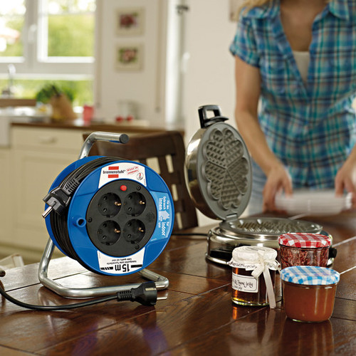 Kabel Rol 4 Lubang Brennenstuhl Cable Reel Garant Compact 15m / Colokan Listrik 4 Socket dengan Kabel Gulung 15 Meter - 1079180004