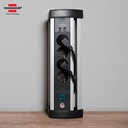 Stop Kontak Kabel Extension Terminal Listrik 4 Lubang + USB Brennenstuhl Alu Office Line / Colokan listrik Kabel Ekstensi Meja Kantor Meeting Cable Extension dengan kabel 1.8 meter dan Switch On Off - 1394000534