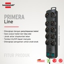 Stop Kontak Kabel Extension Terminal Listrik 10 Lubang Brennenstuhl PRIMERA LINE dengan kabel 2m dan Switch
