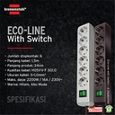 Brennenstuhl Eco-Line Stop Kontak dengan Switch 6-Soket Hitam 1,5m