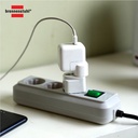 Brennenstuhl Eco-Line Stop Kontak dengan Switch 3-Soket Abu-Abu 1,5m
