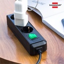 Brennenstuhl Eco-Line Stop Kontak dengan Switch 3-Soket Hitam 1,5m