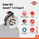 Kabel Rol 4 Lubang Brennenstuhl Cable Reel Garant S 4 Export 25m / Colokan Listrik 4 Socket dengan Kabel Gulung 25 Meter - 1195056