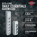 Paket Bundle 3: ECO-LINE 6 SOKET + ECOLINE 3 SOKET No Switch -GREY