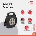 Kabel Box Terminal Listrik 4 Lubang Kabel Roll Brennenstuhl 4 Socket Hitam-Abu 10m / Colokan Listrik dengan Kabel Gulung 10 Meter - 9123020002