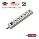 Brennenstuhl Eco-Line Stop Kontak dengan Switch 6-Soket Abu-Abu 1,5m