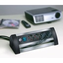 Stop Kontak Kabel Extension Terminal Listrik 4 Lubang Brennenstuhl Alu Office Line 4 Soket 1.8m / Colokan listrik Meja Kantor Meeting Cable Extension dengan kabel 1.8 meter dan switch on off - 1394000414