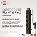 Stop Kontak Kabel Ekstensi Terminal Listrik 4 Lubang Brennenstuhl Comfort Line Plus Extension Flat Plug 4 Socket + Switch 2m / Colokan Listrik Cable Extension 2 Meter - 1153100100
