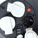 Kabel Rol 3 Lubang + 1 USB Port Brennenstuhl Vario Line 4 Socket 10m / Colokan Listrik dengan Kabel Gulung 10m - 1093200600