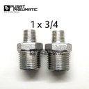 Double nepel Reduce stainless steel 304 1" x 3/4"