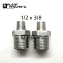 Double nepel Reduce stainless steel 304 1/2" x 3/8"