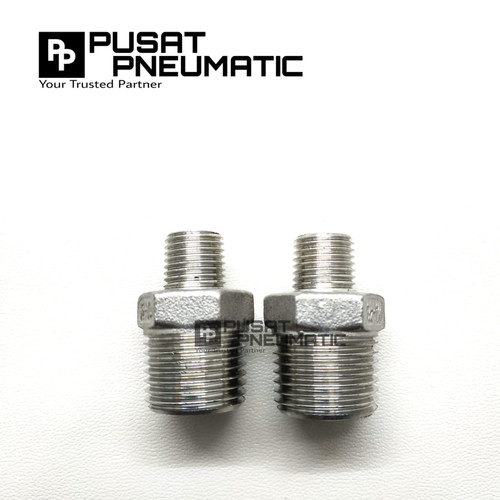 Double nepel Reduce stainless steel 304 1/2" x 3/8"