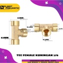 Nepel Tee / Tee kuningan Female drat 3/8"