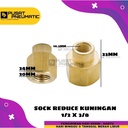 Sock Reduce / sok reduce kuningan 1/2" x 3/8"