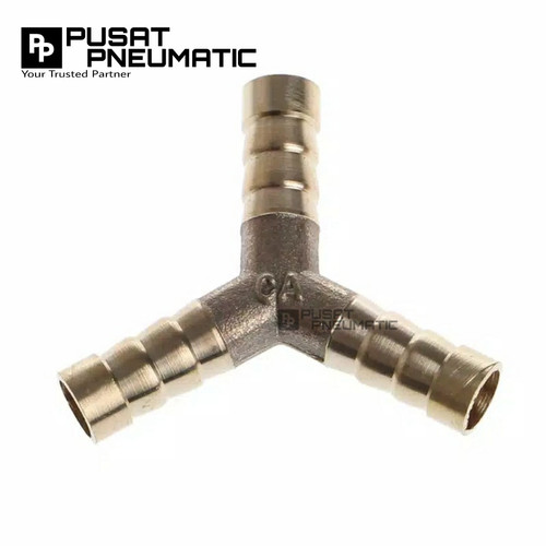 Nepel Selang Y / Hose nipple Y 1/4" Kuningan
