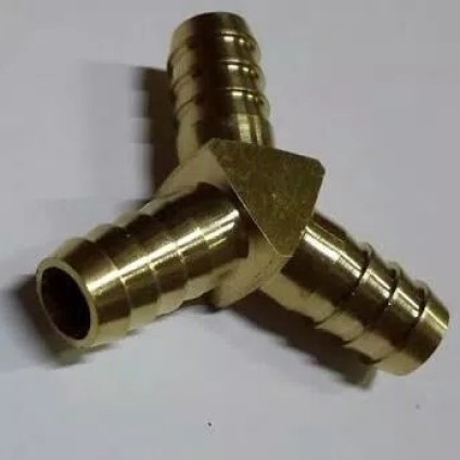 Nepel Selang Y / Hose nipple Y 1/4" Kuningan