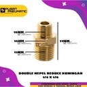 Double Nepel Kuningan Drat 1/8" x 1/4"