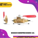 Kran kompressor 1/4" kuningan