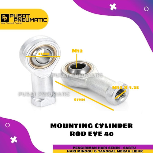 Connector Cylinder Rod eye/Mata Ikan Cylinder 40 M12 x 1.25