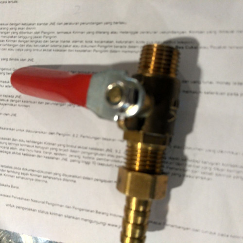 Kran kompressor 1/4" kuningan