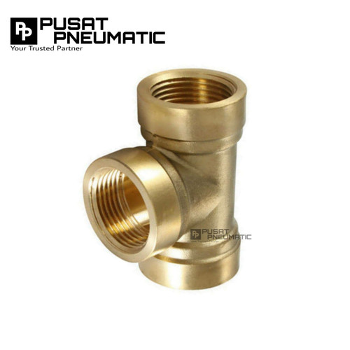 Nepel Tee / T kuningan drat dalam 1/4"