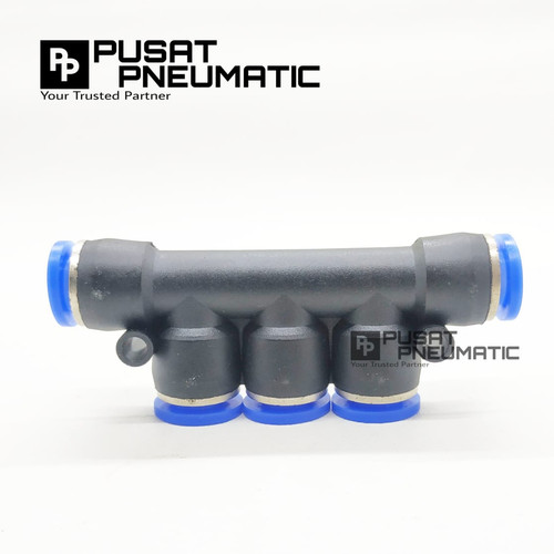 Fitting pneumatic 5 way, 5 lubang selang 4 mm