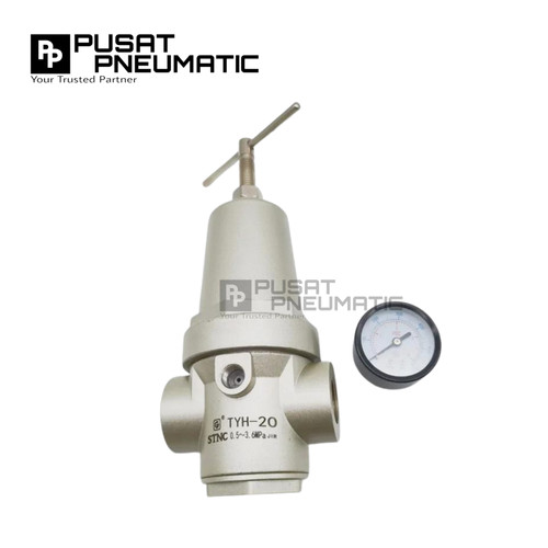 Regulator High Pressure Max 40 Bar + Pressure Gauge Drat 1/2"